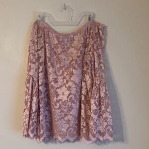 Almost Famous Pink Floral Lace A-Line Skirt